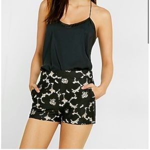 EXPRESS black lace shorts with nude lining size 6